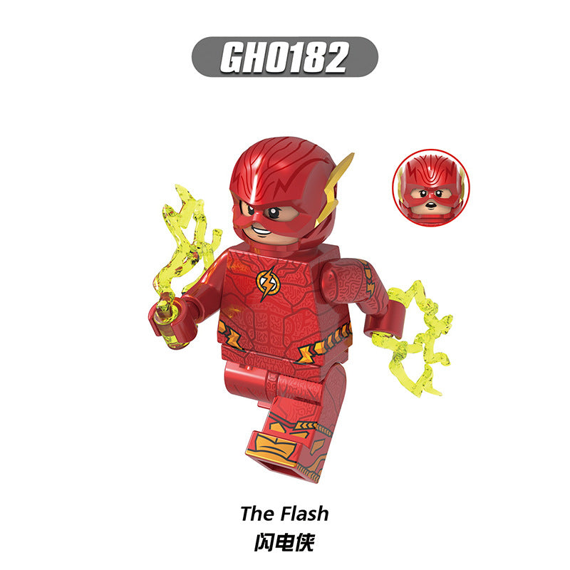 G0123 Hot Toys Super Heroes Movie Bruce Wayne General Zod the Flash Mini Assemble Building Block Figure Plastic Toy for Kids