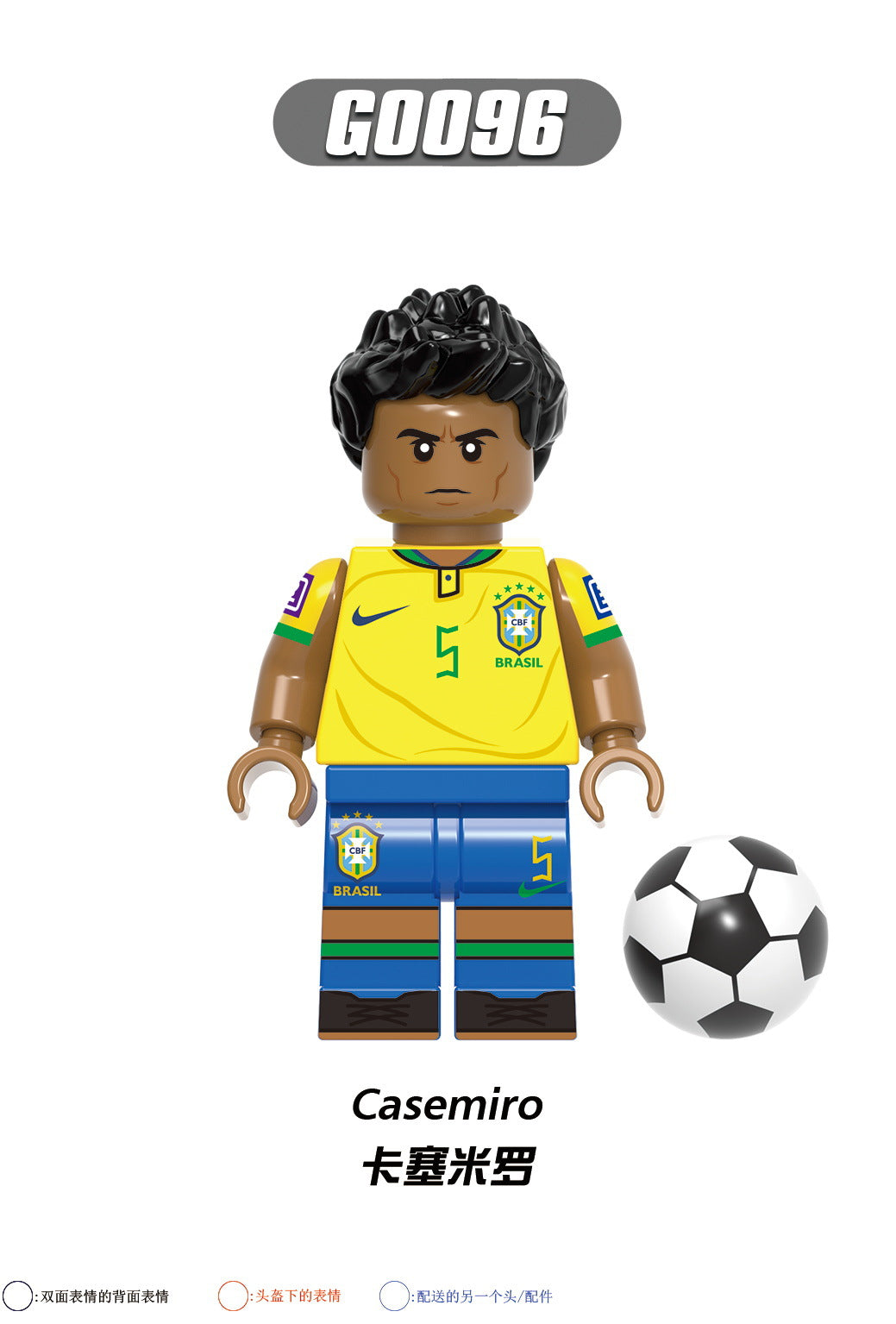 G0112 World Famous Football Players Messi Maradona Virgil Series Collection DIY Building Block Action Mini Soccer Player Figures