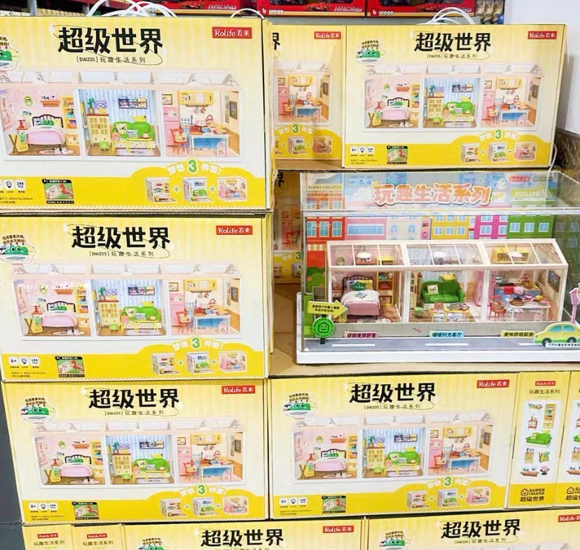 New arrival Rolife DWZ05 Fun Life Series Toys Assembled Plastic Building Block DIY Miniature House