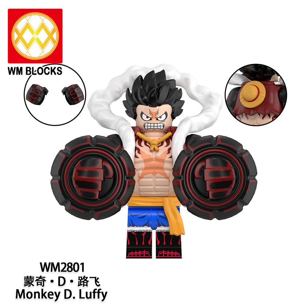WM6193 Japanese Anime 1 Piece Monkey D.Luffy Sanji Nami Nico Robin Tony Tong Chopper Roronoa Zoro Building Blocks Kids Gift Toys