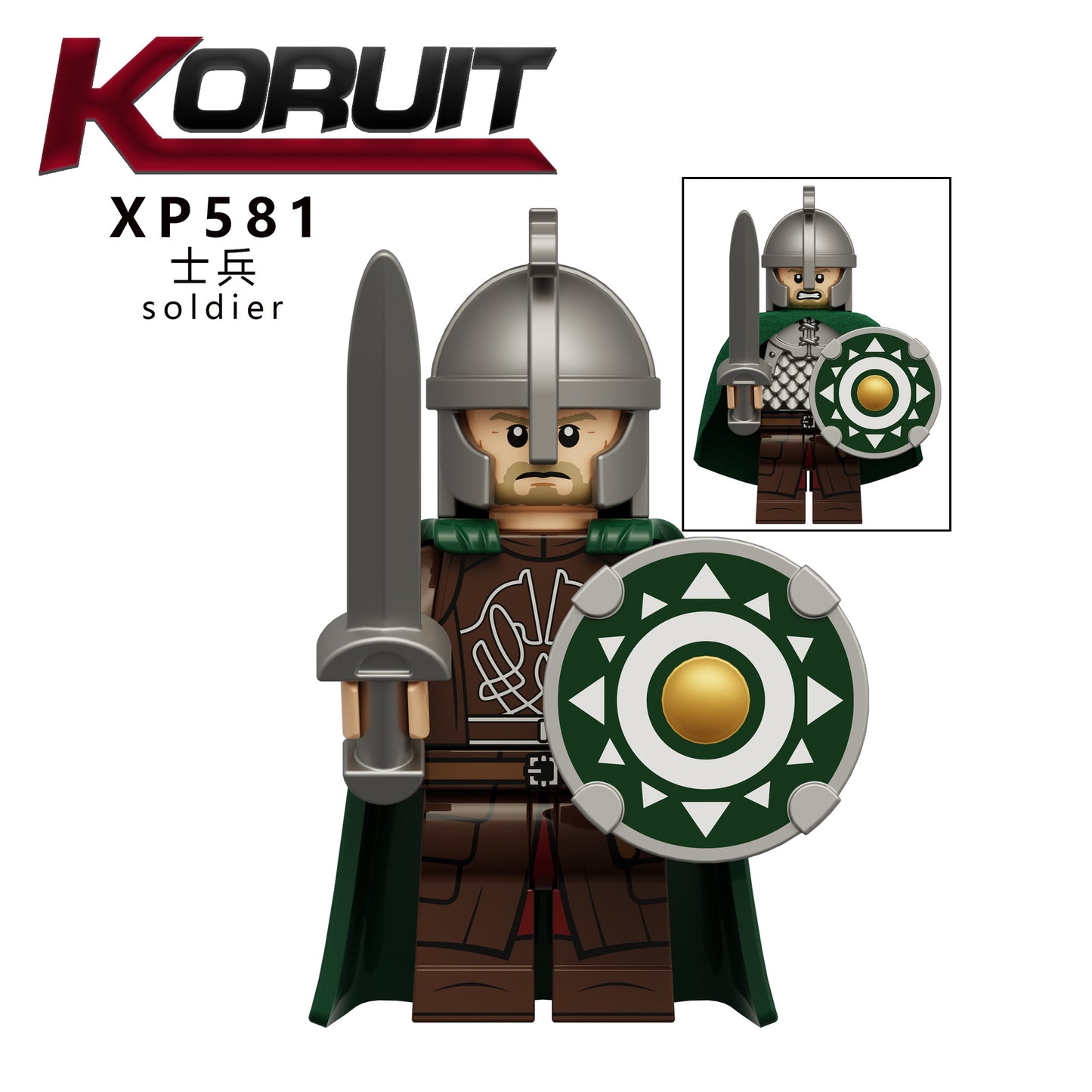 KT1078 Medieval Soldier SeriesRohan Knight Guard Army National Team Soldiers Assembly Blocks Model Toys