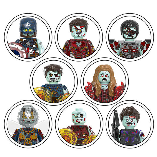 X0325 Zombie Super Heroes Scarlet Witch Wasp Wong Fal-con Hawkeye Man Character Minifigs Action Building Blocks Brick Kids Toys