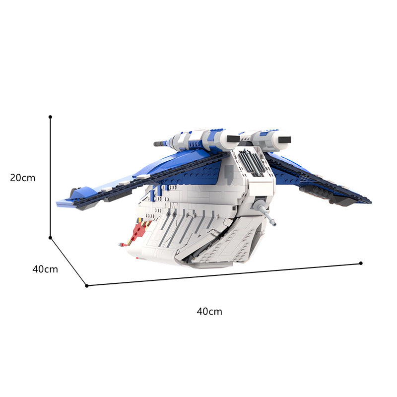 MOC Design Space War series blue color Republic Gunship with more modes building blocks toys