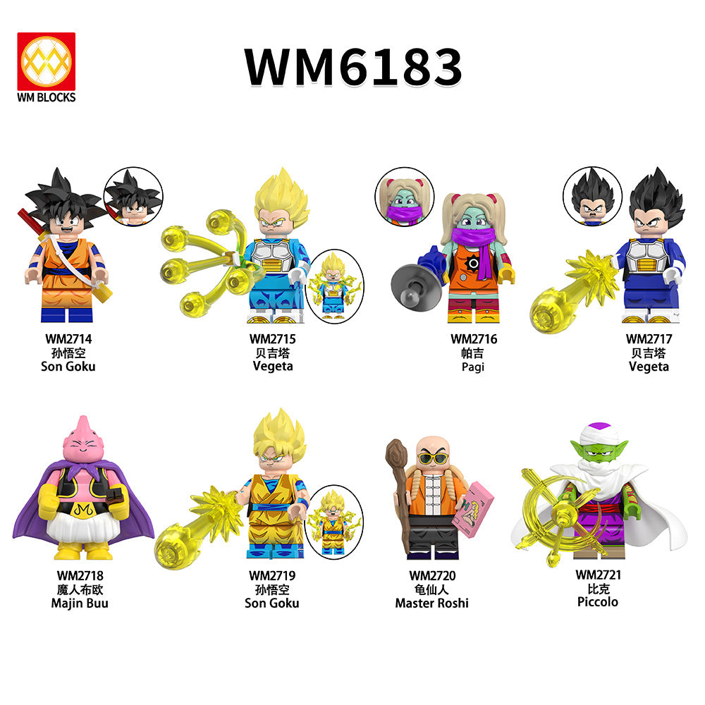WM6183 Blocks DBZ Master Roshi Goku Jiren Gogeta Ball Anime Juguetes Mini Toys Building Blocks Sets Toys for Kids