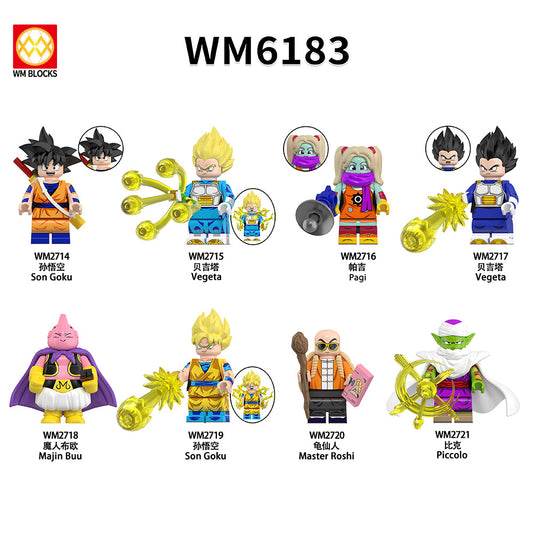 WM6183 Blocks DBZ Master Roshi Goku Jiren Gogeta Ball Anime Juguetes Mini Toys Building Blocks Sets Toys for Kids