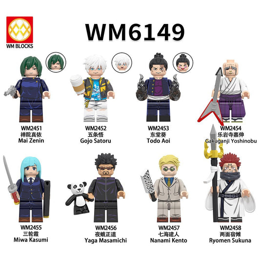 WM6149 Small Blocks Jujutsu Kaisen Ryomen Sukuna Mai Zenin Gojo Satoru Todo Aoi Gakuganji Yoshinobu Kids Mini Anime Figures Toys