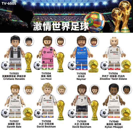 TV6505 TV6506 TV6507 Famous World Character Soccer Player Football Star Plastic Creative Mini Blocks DIY Building Blocks Gift Toys for Kids