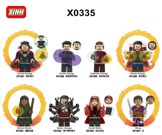 X0335 1887-1894 LEGO Super Heroes Doctor Strange Figure Scarlet Witch Mini Action Building Block Action Figure Children Toy Gift