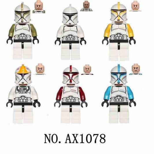 AX1078 Plastic LEGO Mini Juguete Space Wars Minifigs Stormtrooper Clone V 501st Clone Trooper Minifigs Building Block Kids Toy