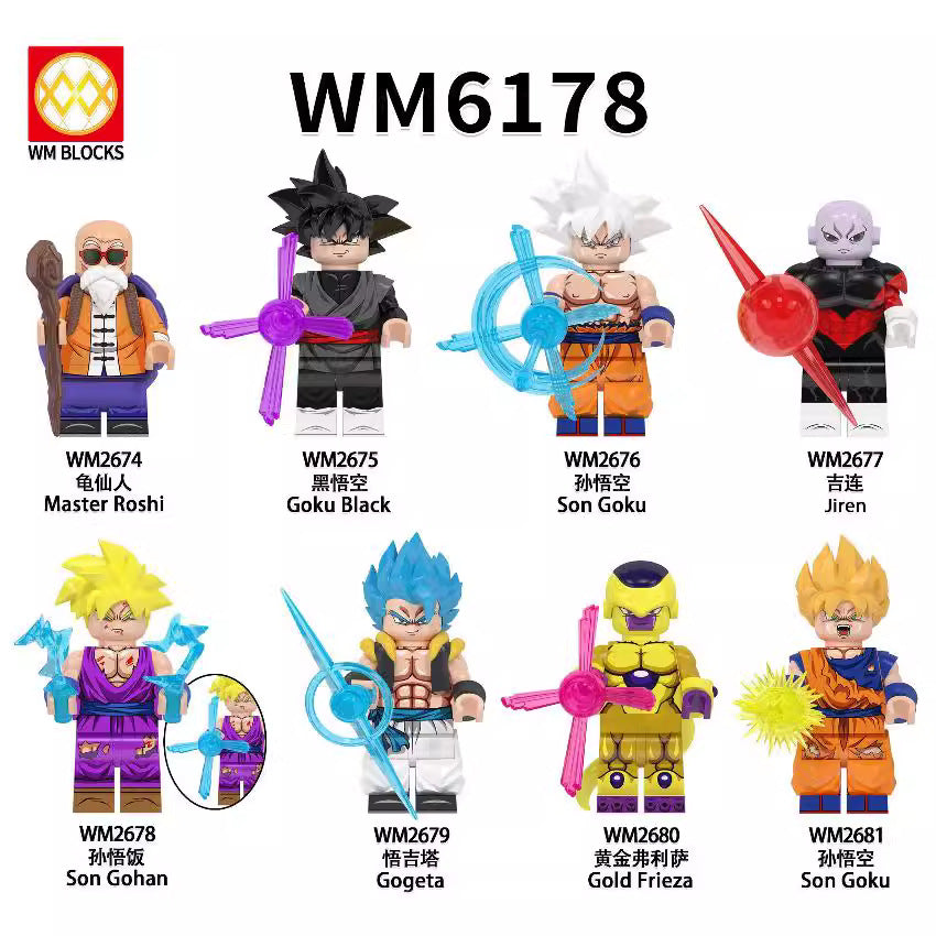 WM6178 Master Roshi Goku Black Son Goku Child Gifts Puzzle Education Creation DIY Building Block Sets Educational Kids Toys