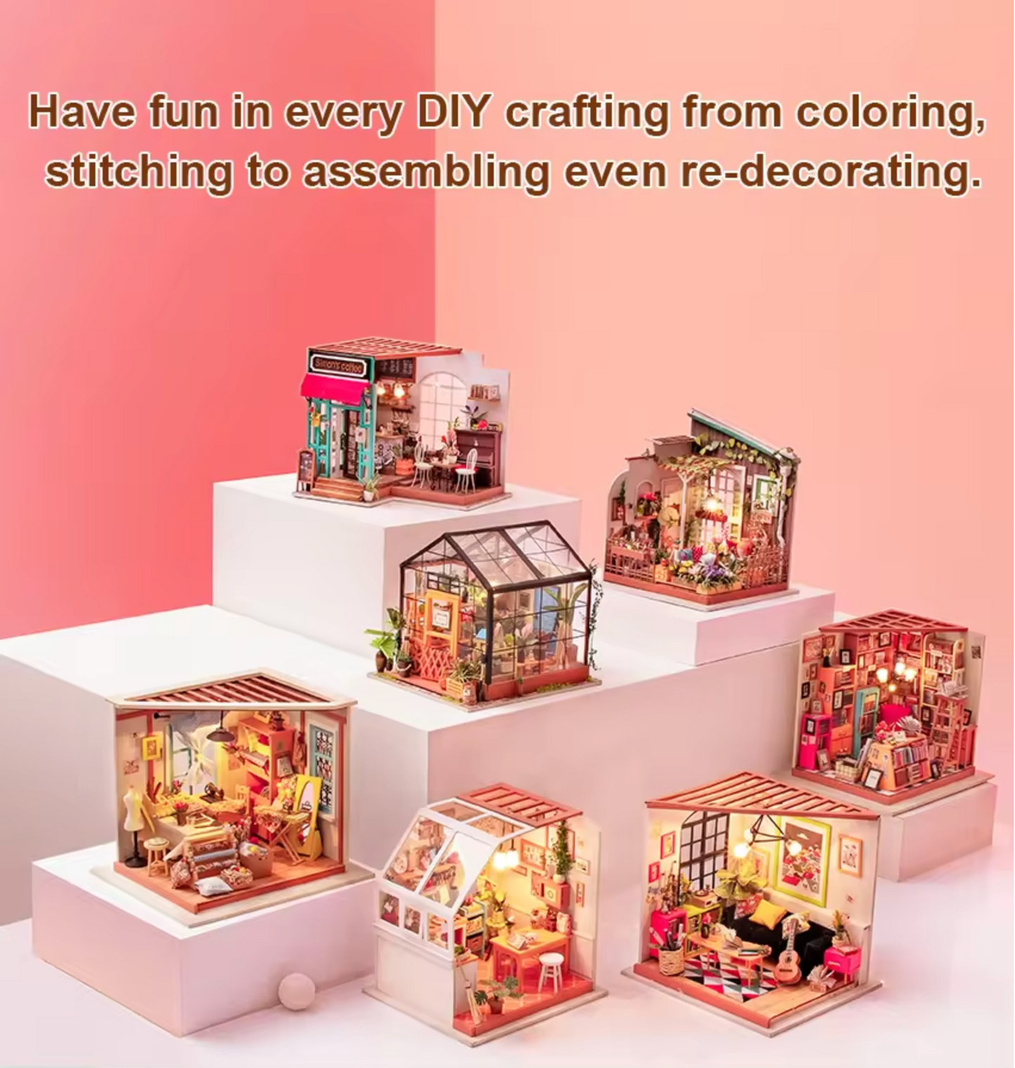 Robotime Rolife Contacto Obtenga un 25% de descuento en el kit de rompecabezas de madera 3D DG143 Kit de modelo Nancy's Bake Casa de muñecas en miniatura para bricolaje 