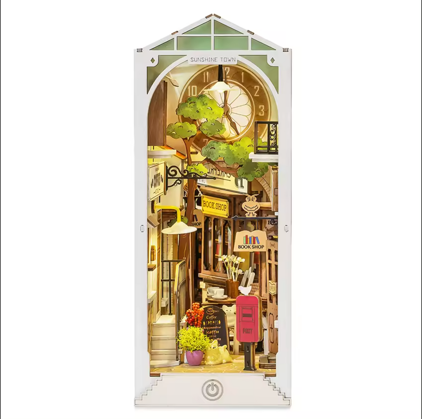 Juguetes para armar Robotime Rolife, rompecabezas de madera en 3D TGB02 Sunshine Town Book Nook, casa en miniatura para armar