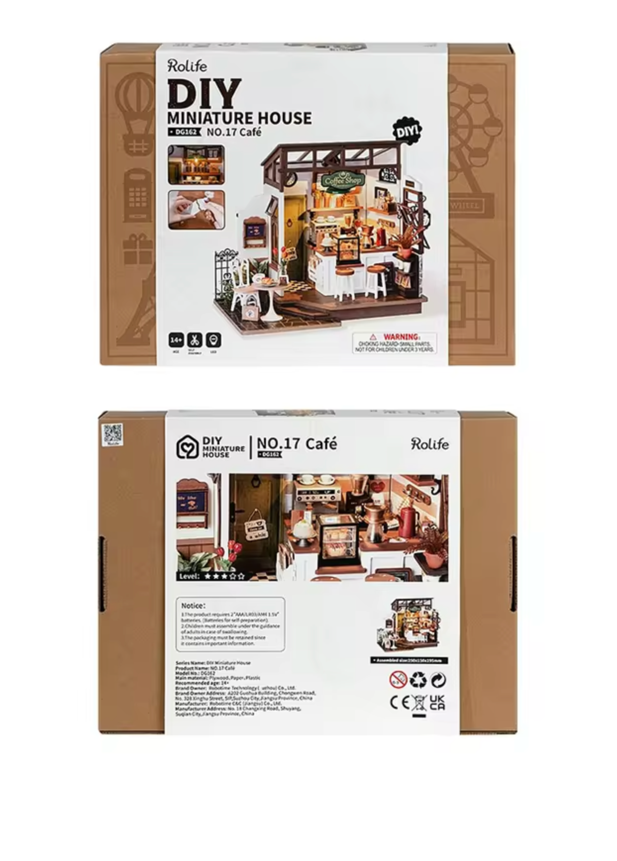 Robotime Rolife No.17 Café Kit de maison miniature pour enfants et adultes Maison de poupée 3D en bois à monter soi-même Jouets de construction Décoration de la maison