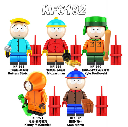KF6192 Hot Game and Movie Series South Park Character Mini Assembly Figures Building Block Educational Children Toys