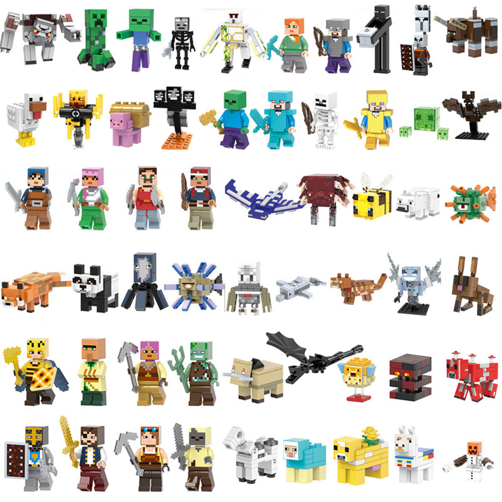 X0310-0311 X0301 X0294-0295 X0298-0299 Famous Game My World Honey Picker Knight Husk Huntress Blacksmith Mini Action Figures Set Model Building Blocks Kids Toys