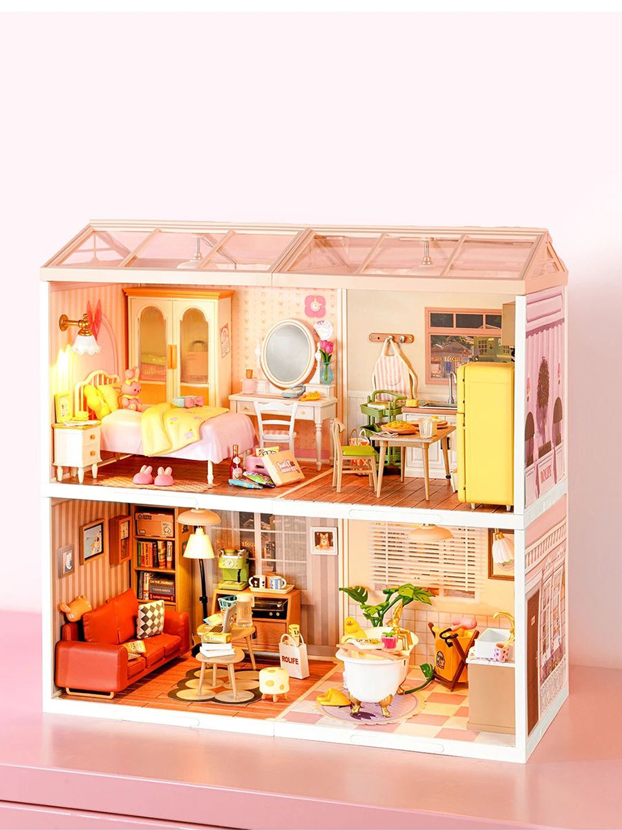 DW017 Rolife Fresh Flower Shop Bloques Modelo Construcción Juguetes Plástico DIY Miniatura Casa Kit