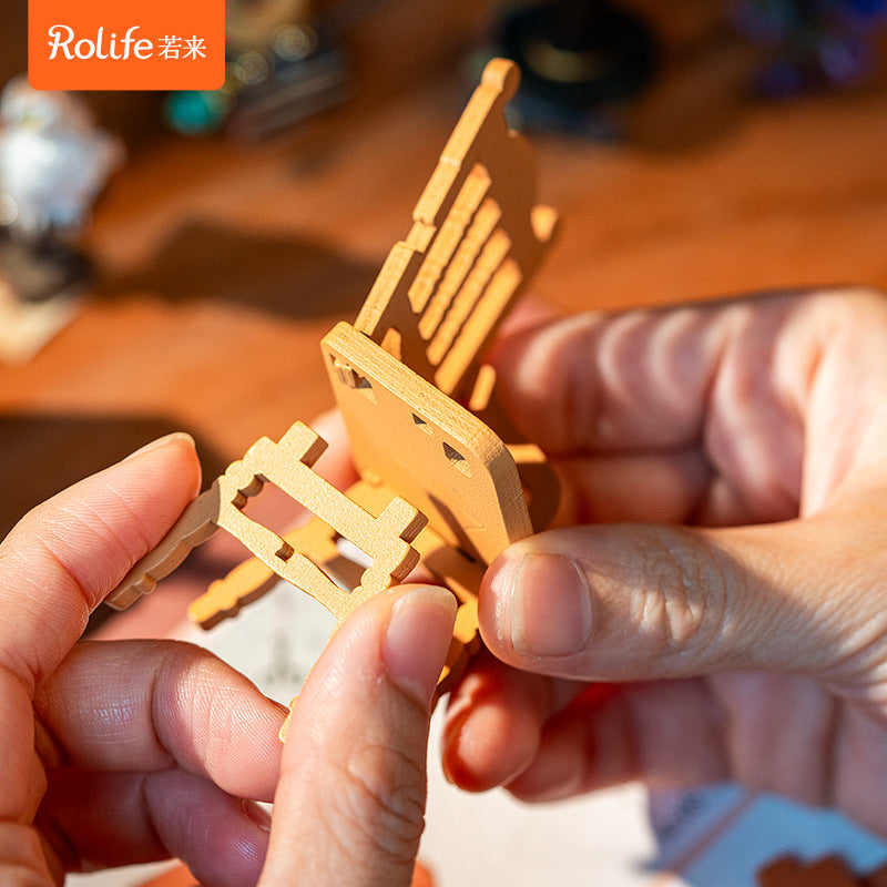 Robotime Rolife The Magic Study Maison miniature à faire soi-même avec de nombreux carnets de notes magiques Décoration de maison de poupée Puzzle en bois 3D