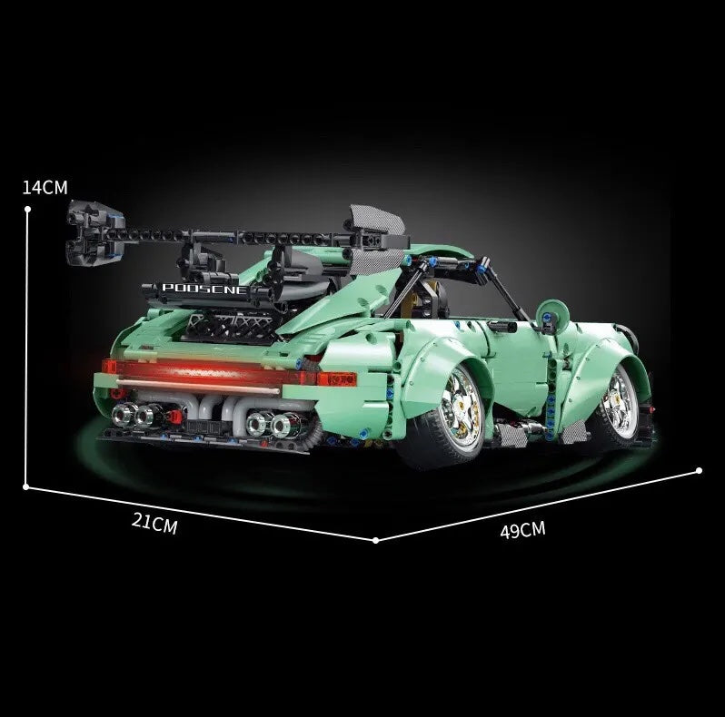 Hot Classic Emerald green Poorsche 2435 pcs blocks Compatible with Technic Racing Car Building Blocks toys