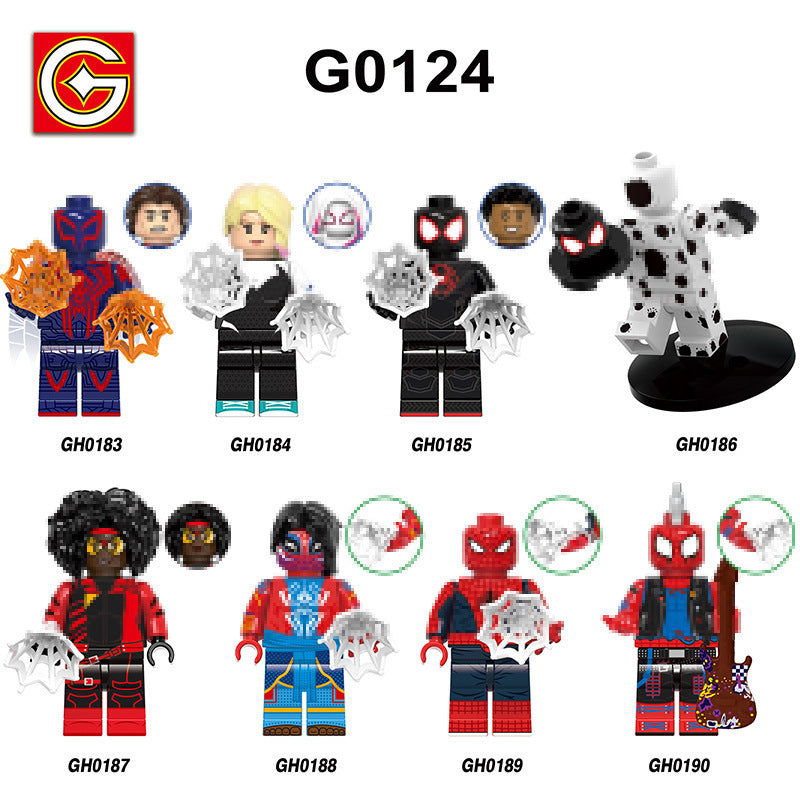 G0124 Super Heroes Miles Morales Spider Punk Gwen Stacy Peter Parker Mini Action Figure Kids Assemble Building Block Figure Toy