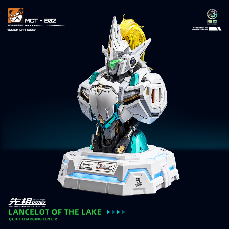 En stock Anime MOSHOWTOYS PROGENITOR EFFECT MCT-E02 LANCELOT OF THE LAKE BUST Centre de charge rapide Ornement de bureau Cadeau de vacances