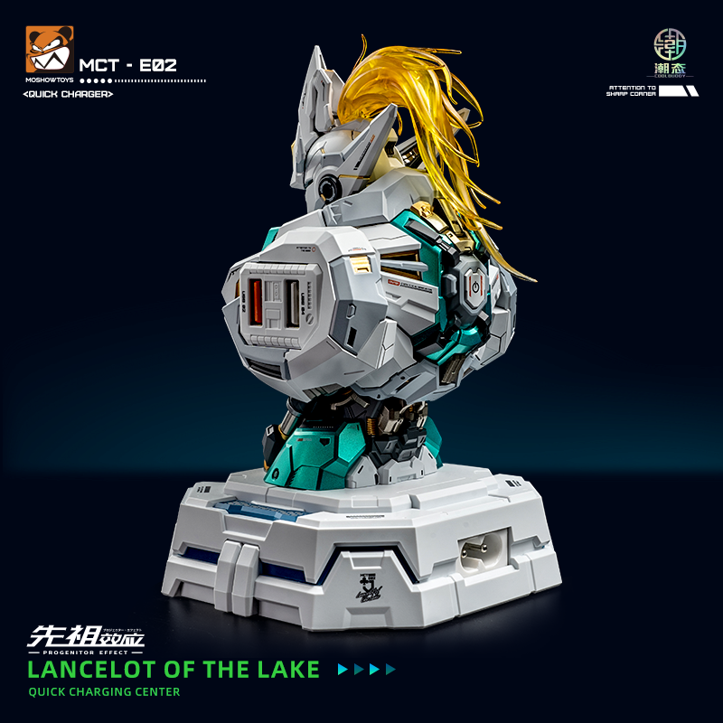 En stock Anime MOSHOWTOYS PROGENITOR EFFECT MCT-E02 LANCELOT OF THE LAKE BUST Centre de charge rapide Ornement de bureau Cadeau de vacances