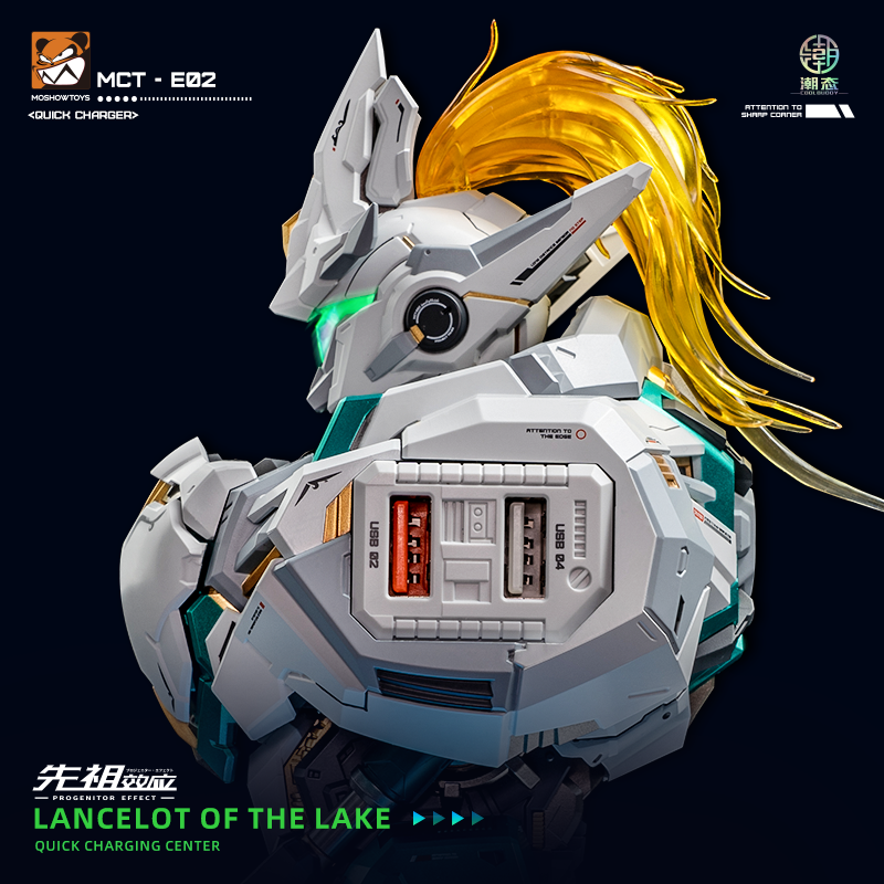 En stock Anime MOSHOWTOYS PROGENITOR EFFECT MCT-E02 LANCELOT OF THE LAKE BUST Centre de charge rapide Ornement de bureau Cadeau de vacances