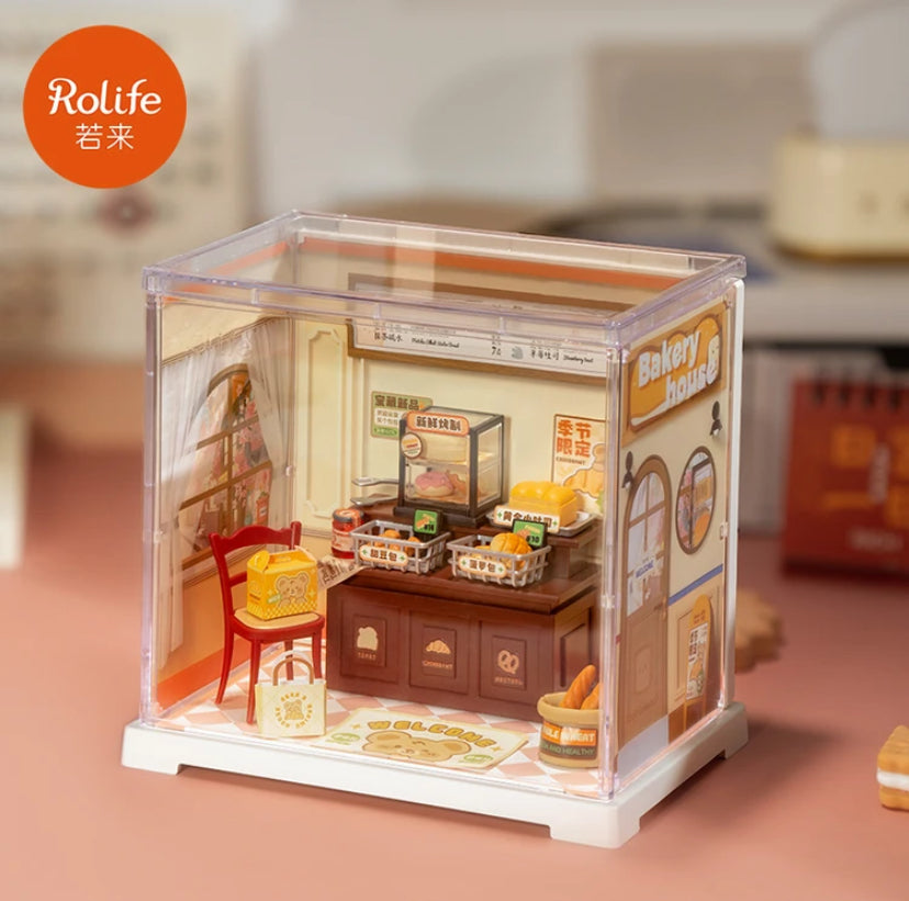 Juego de regalo de juguetes ensamblados Rolife de Robotime DWS01-04, mini rompecabezas de plástico 3D, casa en miniatura para armar