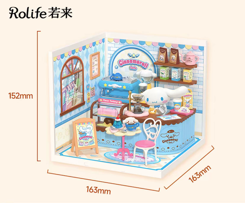 New Rolife Sanrio and Hello Kitty DWL05 DWL06 Super World Hello Kitty Scene Blind Box Baby House Assembly Toy Creative Ornament Gift Female Surprise Gift