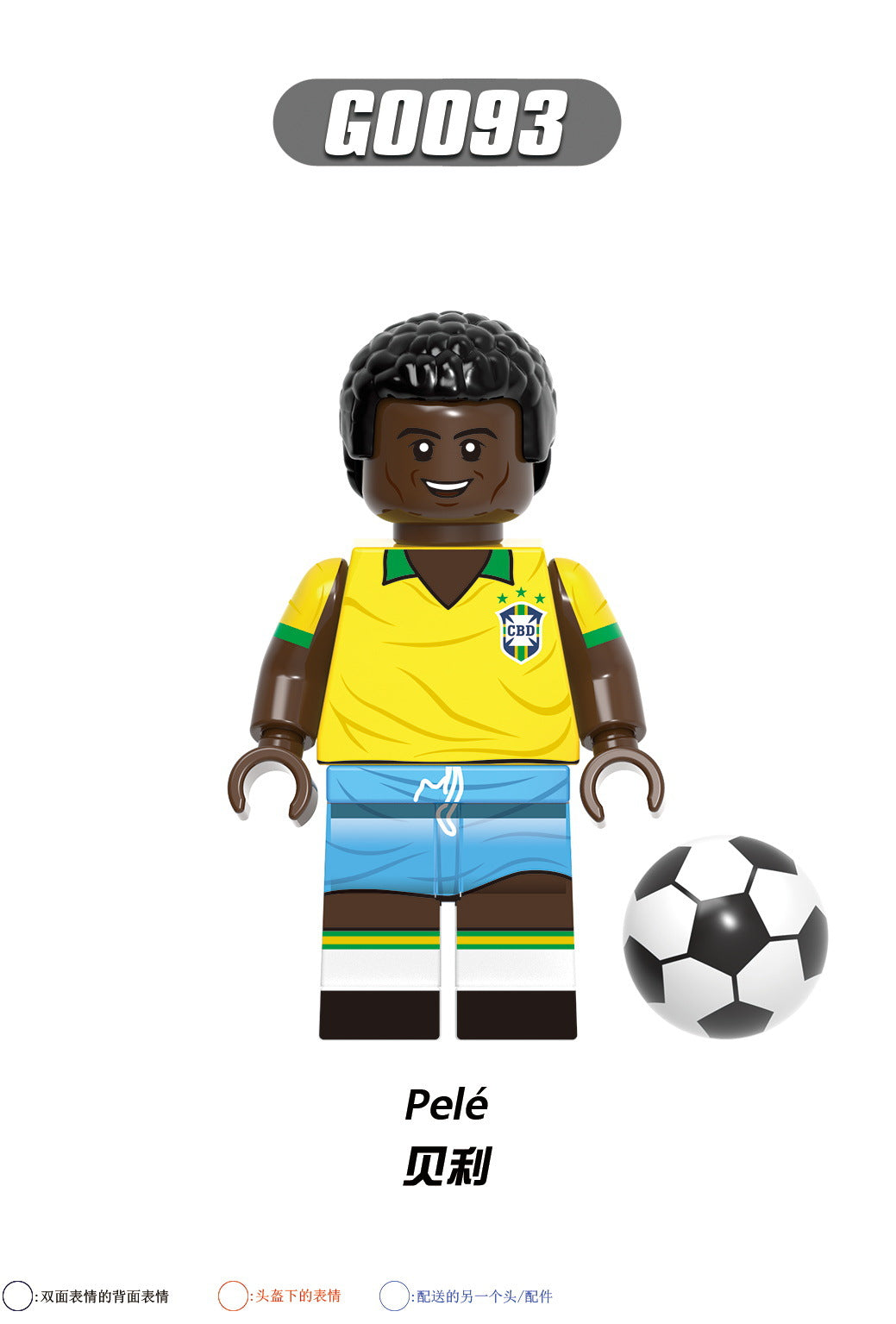 G0112 World Famous Football Players Messi Maradona Virgil Series Collection DIY Building Block Action Mini Soccer Player Figures