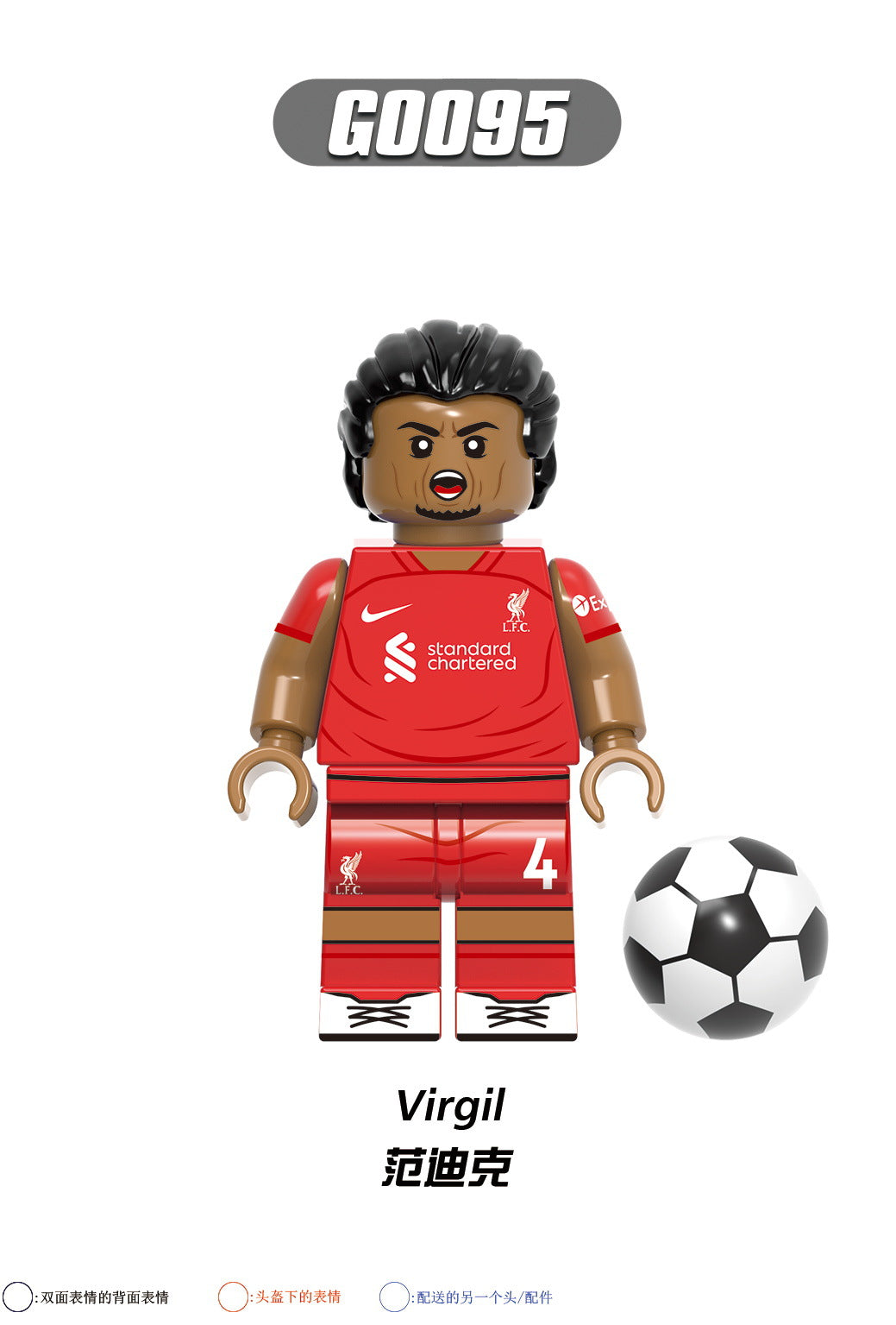 G0112 World Famous Football Players Messi Maradona Virgil Series Collection DIY Building Block Action Mini Soccer Player Figures