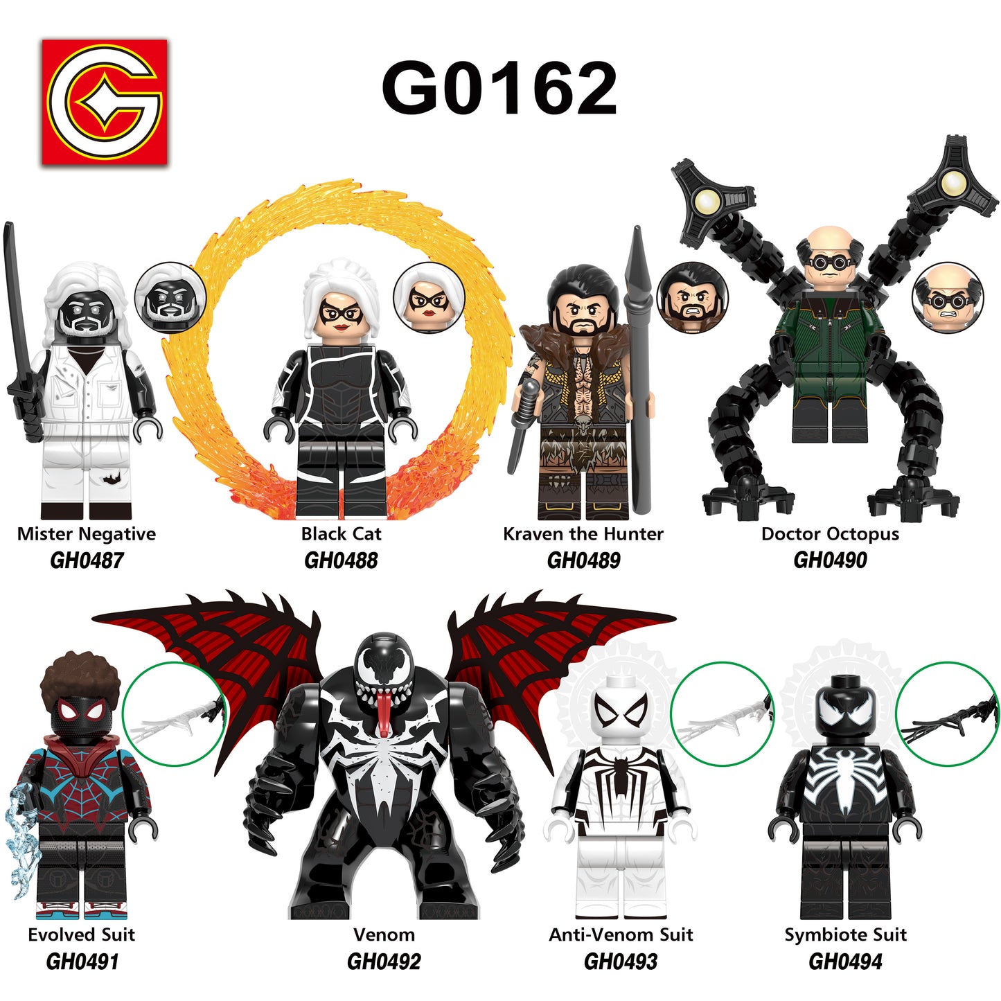 G0162 LEGO Super Heroes Movie Character Black Cat Doctor Octopus Venom Figures Toys Children DIY Building Block Sets Educational Toys