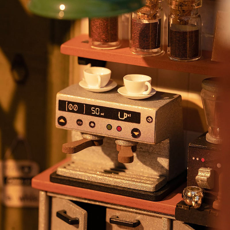 Robotime Rolife No.17 Café Kit de maison miniature pour enfants et adultes Maison de poupée 3D en bois à monter soi-même Jouets de construction Décoration de la maison