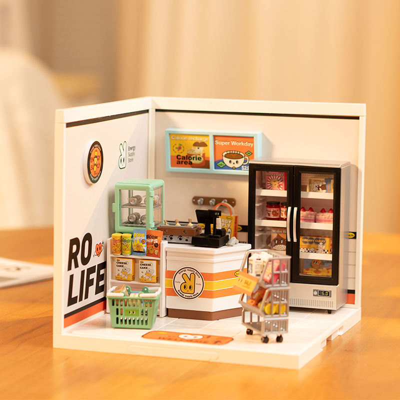 DW002 Robotime Rolife Blocks Model Building Toys Daily Inspiration Cafe Kit de casa en miniatura de plástico para hacer tú mismo