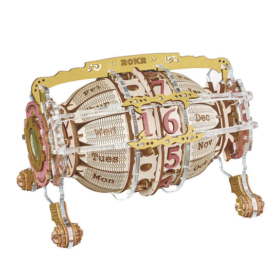 Robotime Rokr Artisanat en bois fait main Décoration d'intérieur LC801 Calendrier du moteur du temps Puzzles en bois 3D