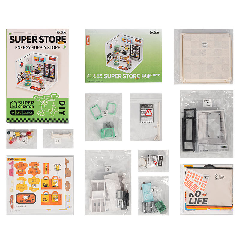 DW002 Robotime Rolife Blocks Model Building Toys Daily Inspiration Cafe Kit de casa en miniatura de plástico para hacer tú mismo