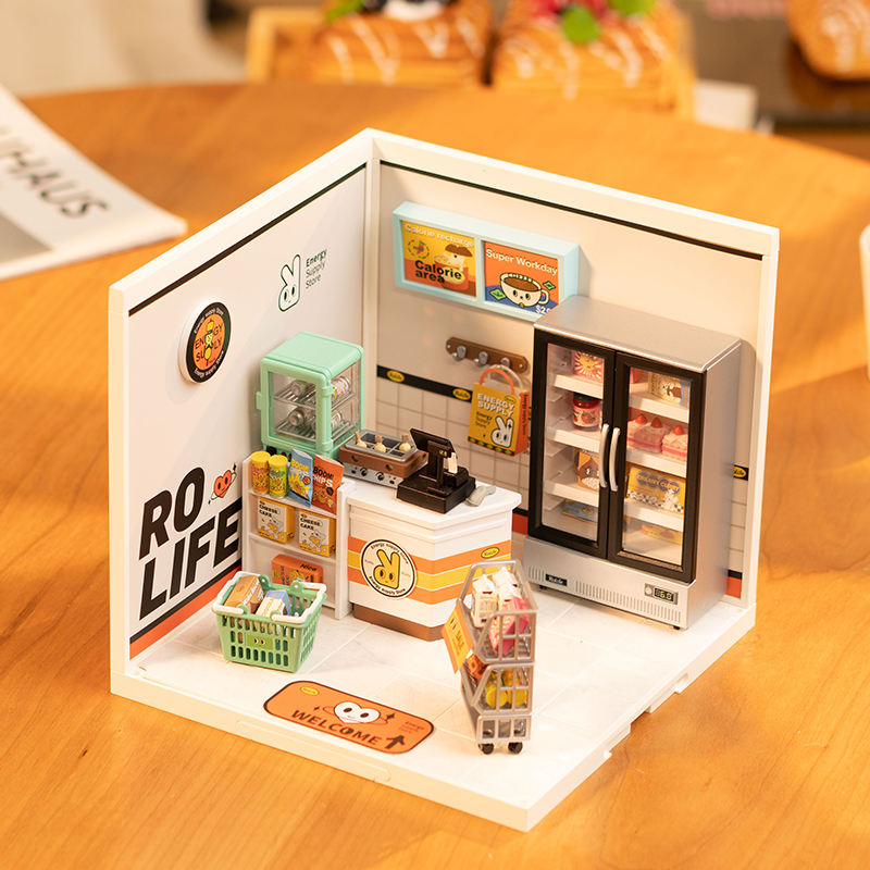 DW002 Robotime Rolife Blocks Model Building Toys Daily Inspiration Cafe Kit de casa en miniatura de plástico para hacer tú mismo