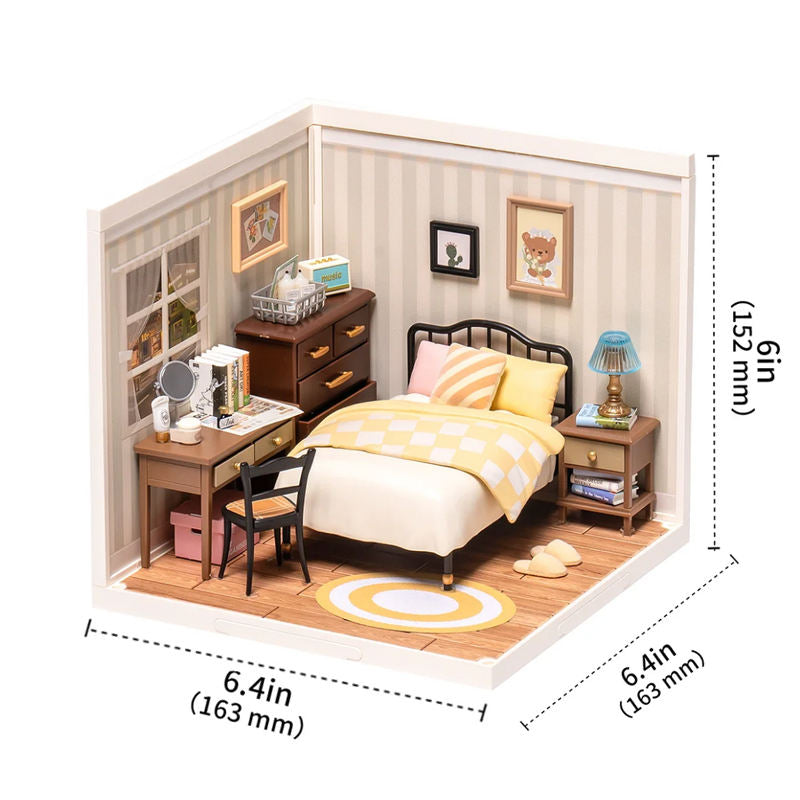 DW009 Sweet Dream Bedroom Robotime Rolife Kit de modelo de juguete 3D Rompecabezas de plástico Casa en miniatura DIY 