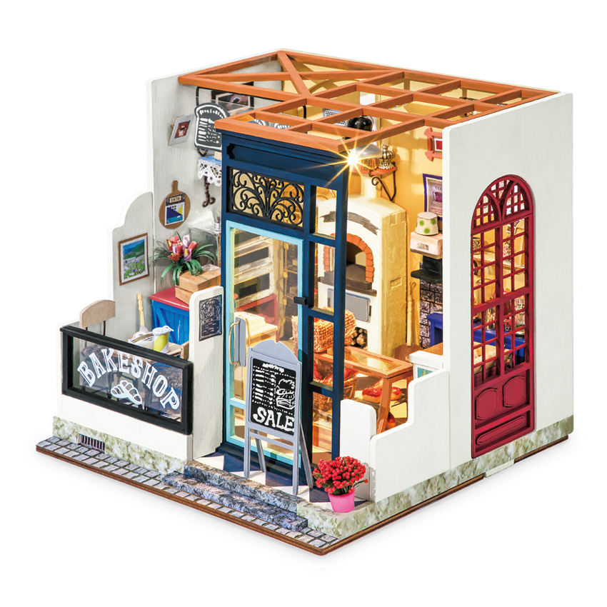 Robotime Rolife Contacto Obtenga un 25% de descuento en el kit de rompecabezas de madera 3D DG143 Kit de modelo Nancy's Bake Casa de muñecas en miniatura para bricolaje 