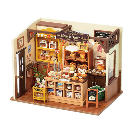 Robotime Rolife Becka's Baking House Maison miniature à monter soi-même pour enfants Jouets d'assemblage en bois 3D Connexion facile Décoration de la maison
