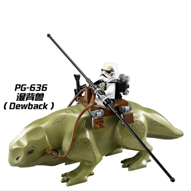 PG634 Hot SW Star Movie Character Big Rancor Jabba Dewback Boba Fett Darth Vader Wars Figura de bloque de construcción Ladrillos de juguete de plástico 