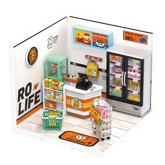 DW002 Robotime Rolife Blocks Model Building Toys Daily Inspiration Cafe Kit de casa en miniatura de plástico para hacer tú mismo