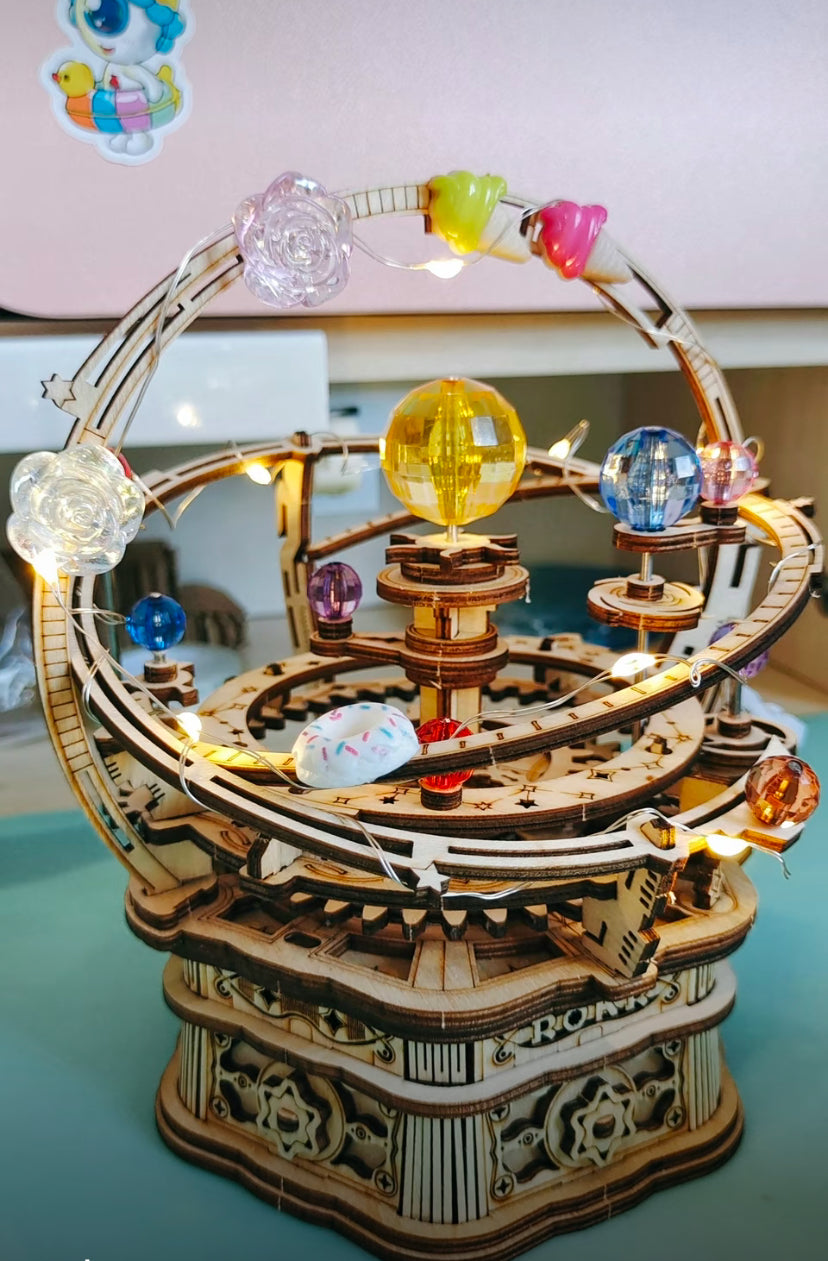 Robotime Rokr Contact Get 25% off DIY Handmade Assembled Toys AMK51 Starry Night Model Kit 3D Wooden Puzzles