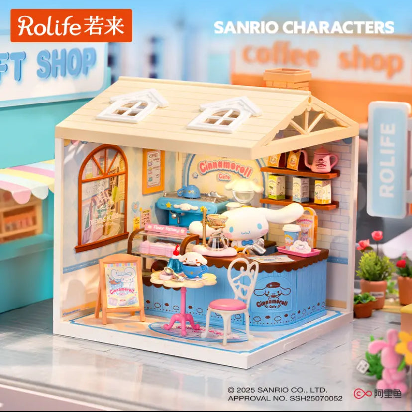 New Rolife Sanrio and Hello Kitty DWL05 DWL06 Super World Hello Kitty Scene Blind Box Baby House Assembly Toy Creative Ornament Gift Female Surprise Gift