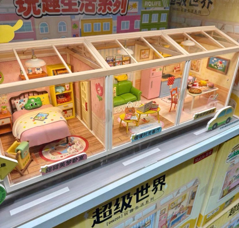 New arrival Rolife DWZ05 Fun Life Series Toys Assembled Plastic Building Block DIY Miniature House