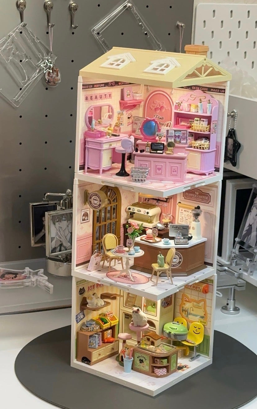 DW026 DW027 DW028 Rolife SHOPPING DIARY Series DIY Assembled Plastic Building Block DIY Miniature House For Gift