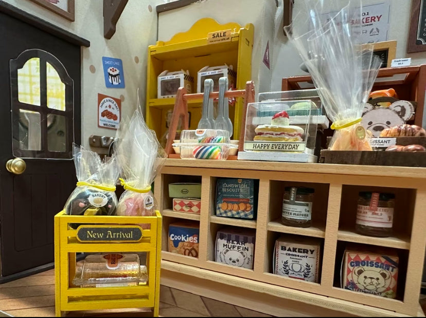 Robotime Rolife Becka's Baking House Maison miniature à monter soi-même pour enfants Jouets d'assemblage en bois 3D Connexion facile Décoration de la maison