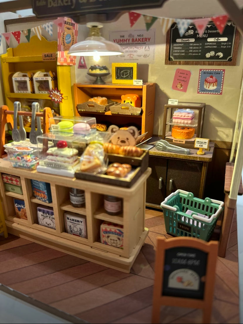 Robotime Rolife Becka's Baking House Maison miniature à monter soi-même pour enfants Jouets d'assemblage en bois 3D Connexion facile Décoration de la maison