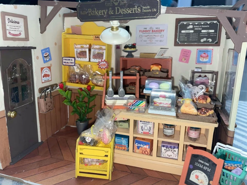 Robotime Rolife Becka's Baking House Maison miniature à monter soi-même pour enfants Jouets d'assemblage en bois 3D Connexion facile Décoration de la maison