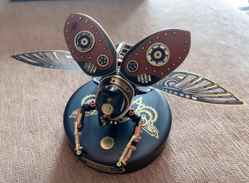 Robotime Rokr MI01 - Modelo de escarabajo rinoceronte, rompecabezas de plástico en 3D para adultos, ensamblaje hecho a mano, regalos novedosos para el Día del Padre