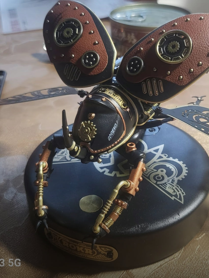 Robotime Rokr MI01 - Modelo de escarabajo rinoceronte, rompecabezas de plástico en 3D para adultos, ensamblaje hecho a mano, regalos novedosos para el Día del Padre